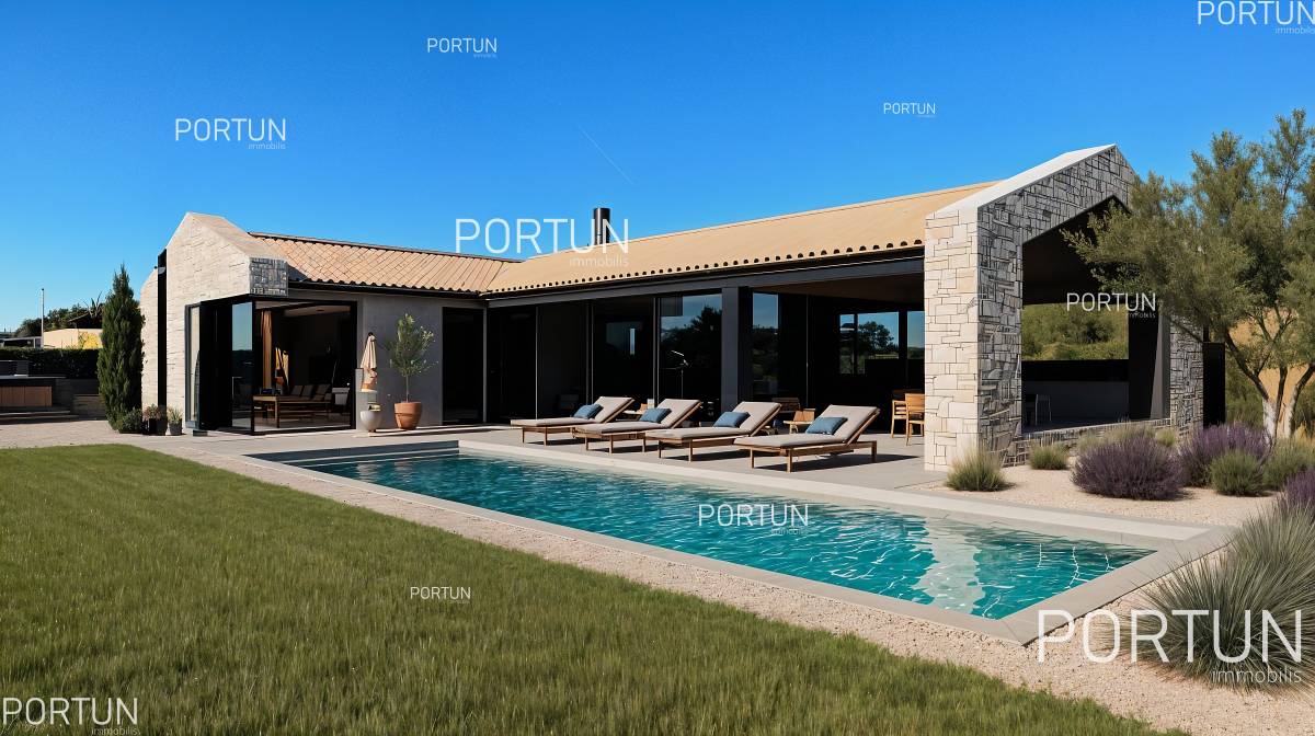 House with pool and sea view close to Poreč, Istria - 20887 001c